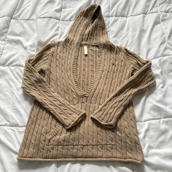 Vintage 90s Y2K Old Navy Brown Sweater Long Sleeve Pockets Womens Size Small - Picture 1 of 9